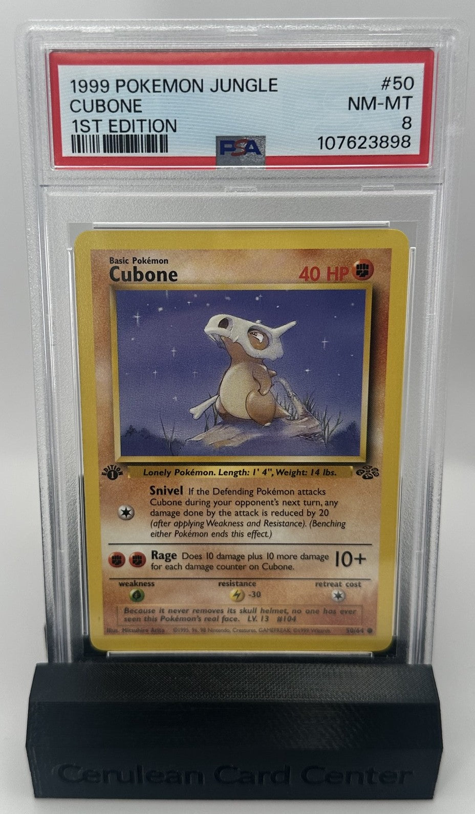 1999 Pokémon Jungle 1st Edition Cubone #50/64 PSA 8