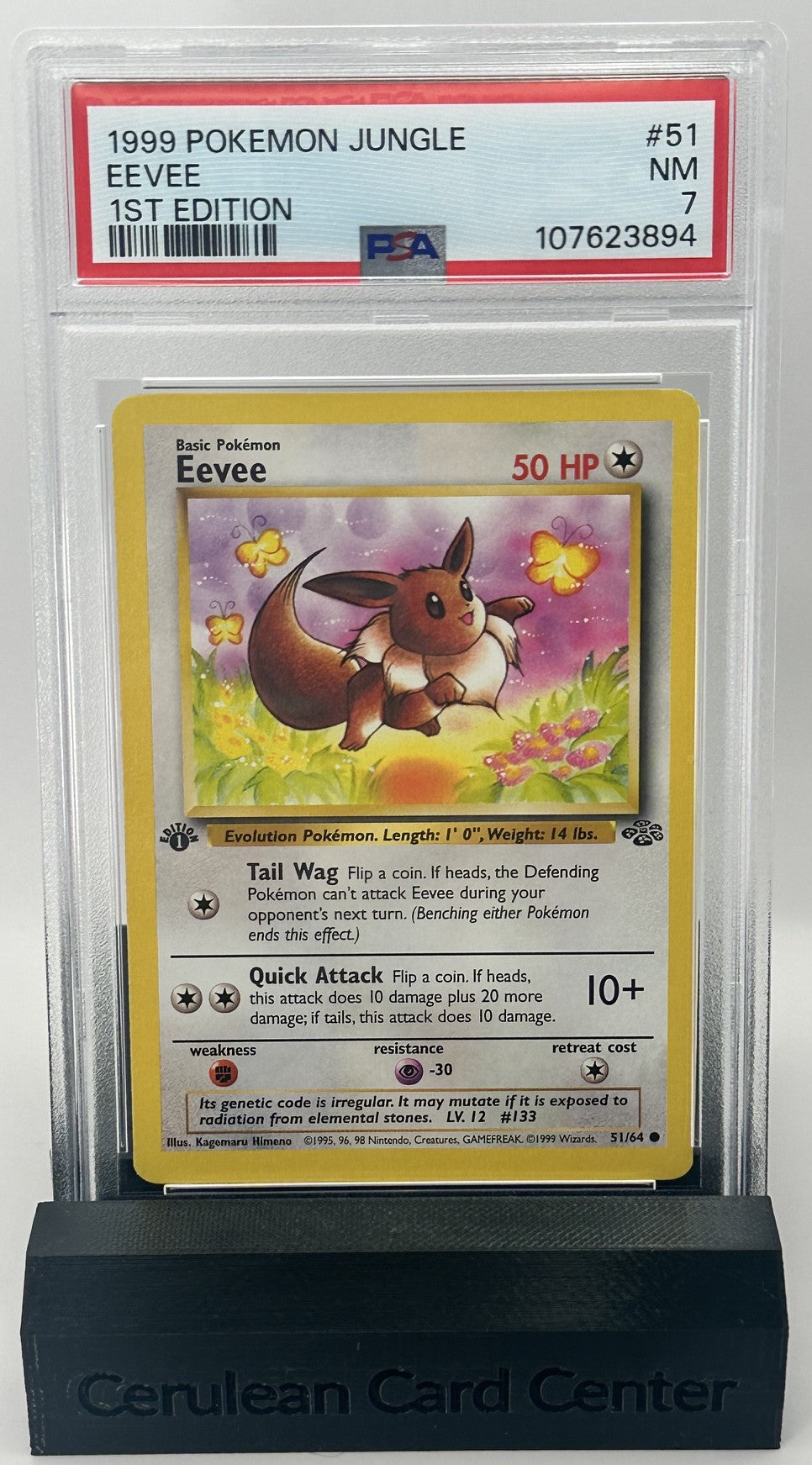 1999 Pokémon Jungle 1st Edition Eevee #51/64 PSA 7