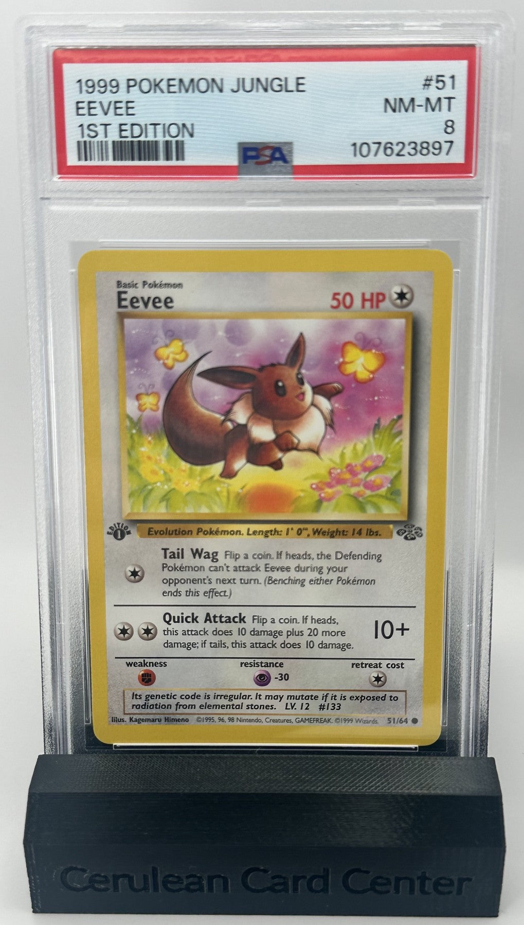 1999 Pokémon Jungle 1st Edition Eevee #51/64 PSA 8