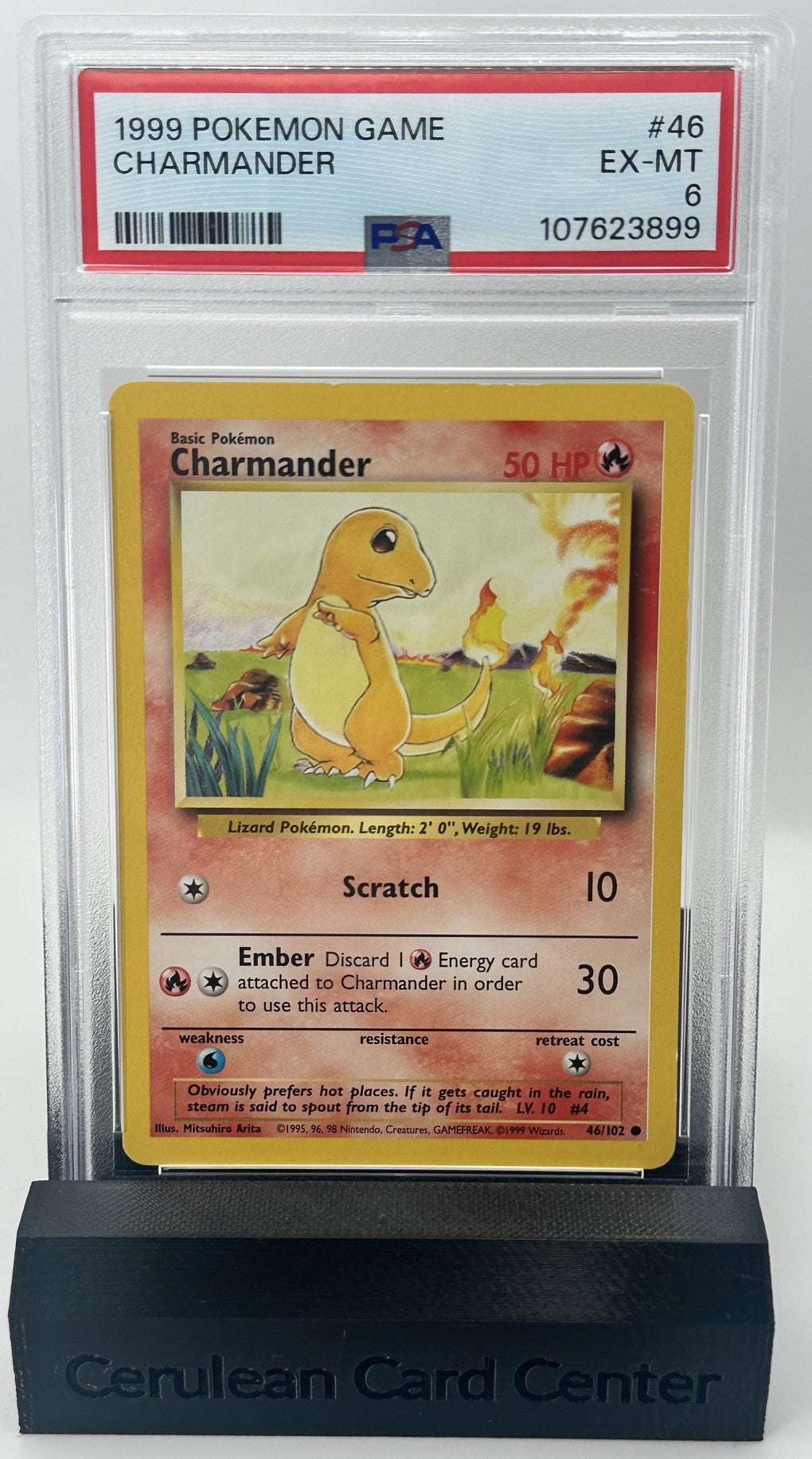 1999 Pokémon Base Set Charmander #46/102 PSA 6