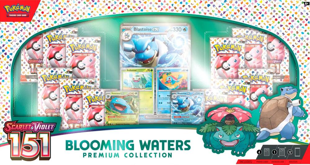 Pokémon 151 Blooming Waters Premium Collection with 12 Booster Packs