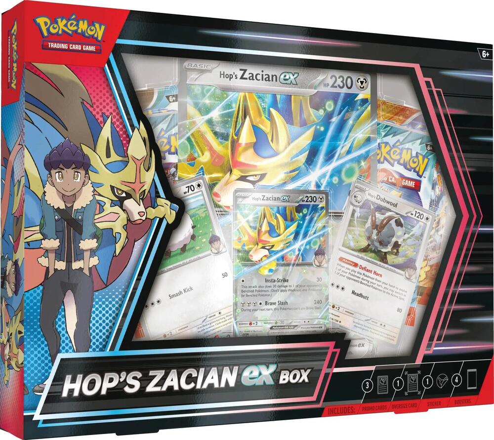 Pokémon TCG Hop’s Zacian ex Box with 4 Booster Packs