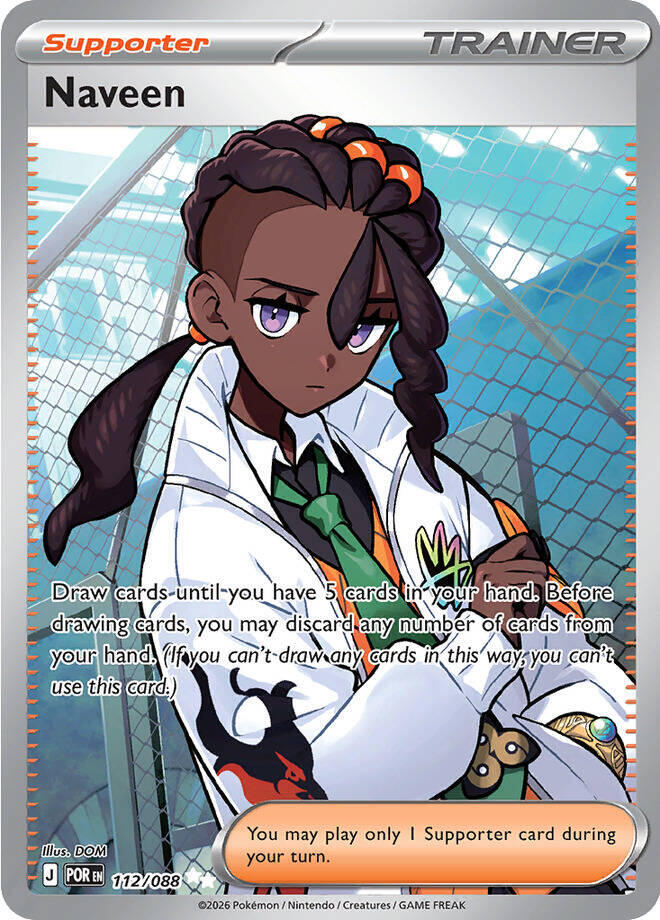 Pokémon Perfect Order Naveen 112/088 Ultra Rare Trainer Card