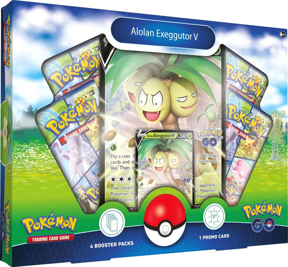 Pokémon TCG Pokémon GO Alolan Exeggutor V Collection with 4 Booster Packs