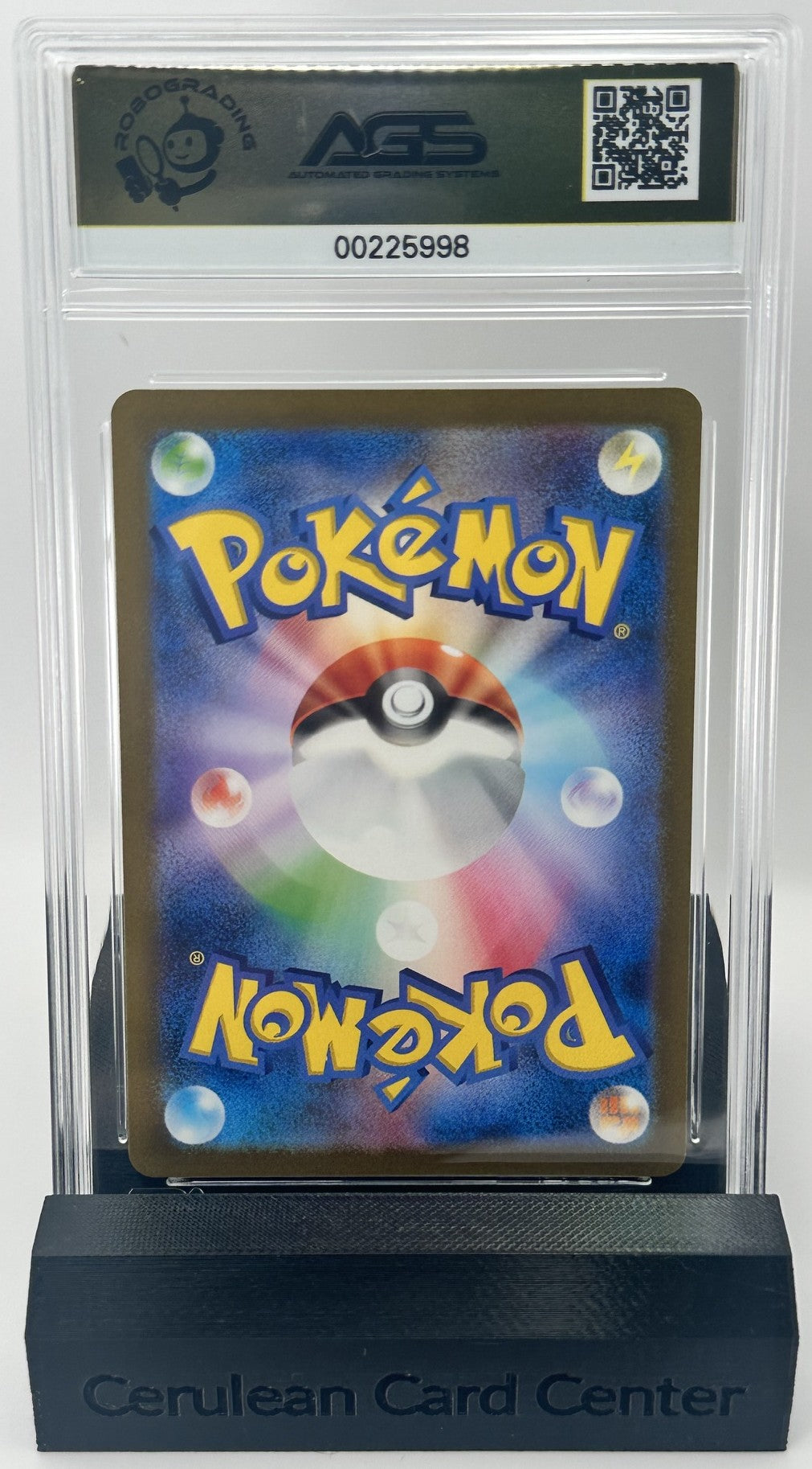 Back of Japanese Lechonk 120/108 Ruler of the Black Flame AGS 10 graded card